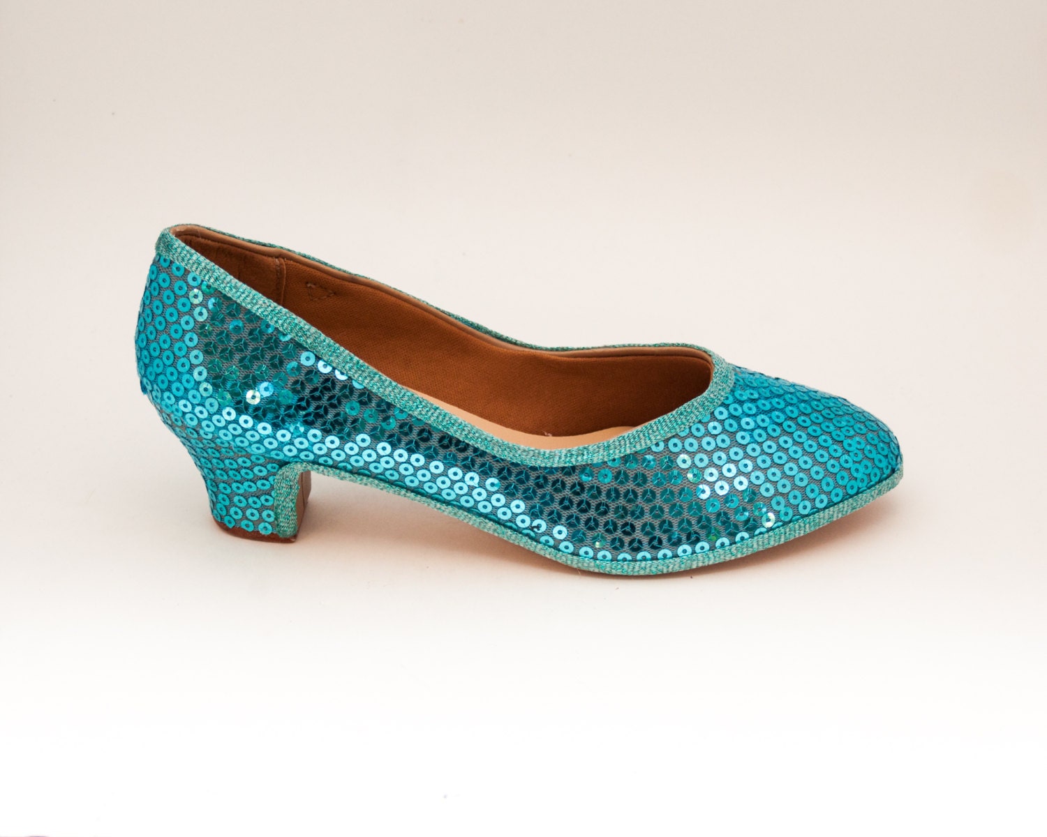 Sequin Sky Blue French High Heels Pumps Dress Shoes