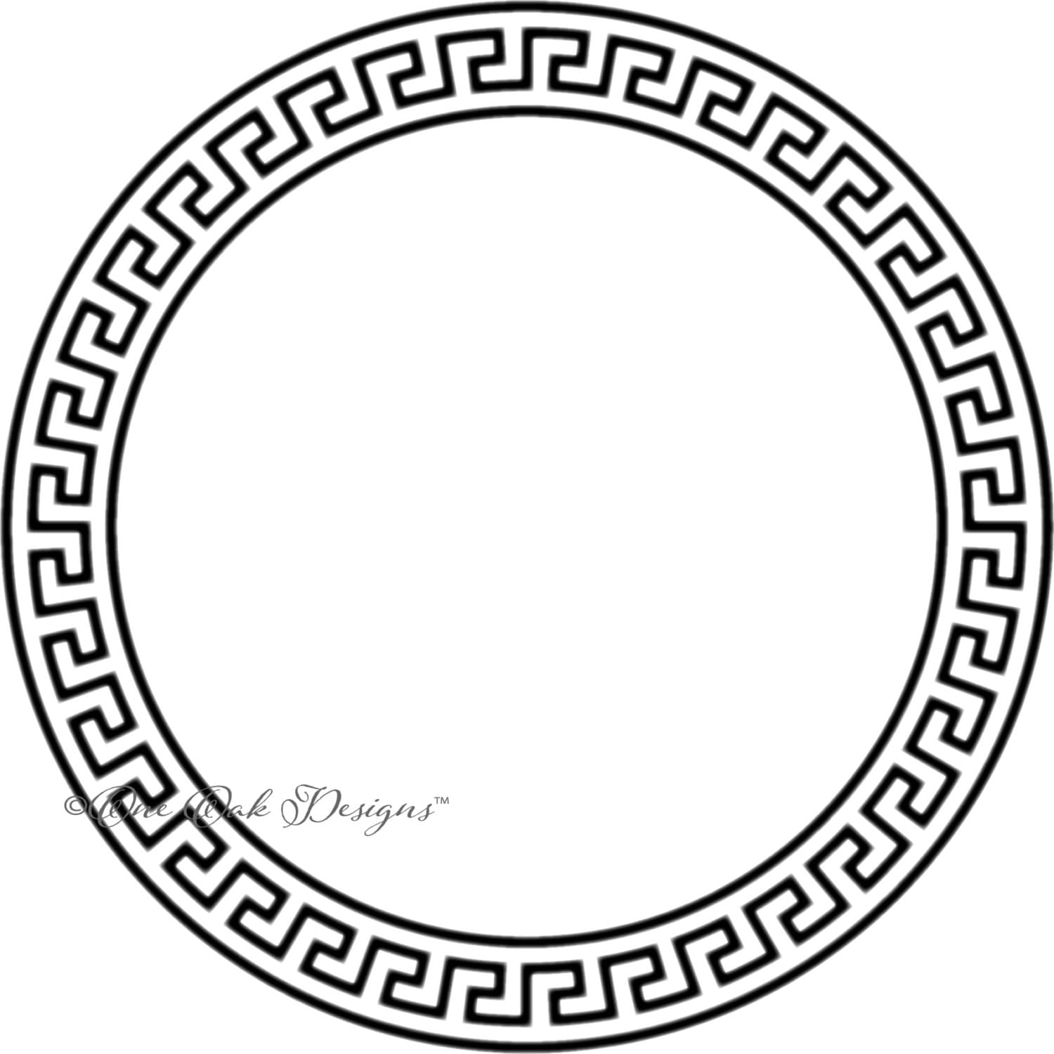 Greek Key Frame for Circle Monogram Font SVG File PDF / dxf