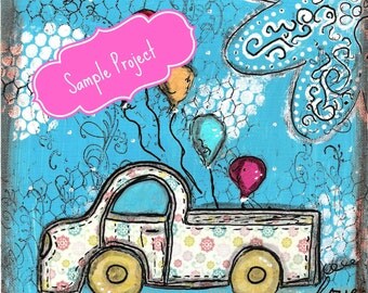 Jalopy Balloons Pattern PDF DOWNLOAD for Painting Paper Piecing Projects Acrylics Watercolor Scrapbook Paper DIY Project