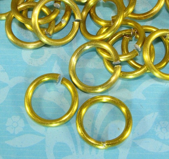 90 YELLOW GOLD Jump Rings 15mm Large Anodized Aluminum Bulk
