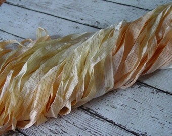 New - Hand dyed ribbon - POWDER PUFF dazzle ribbon, 5 yards