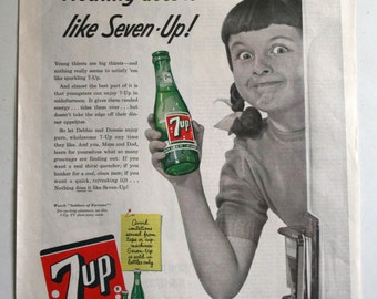 October 1955 Ladies Home Journal 7 Up ad
