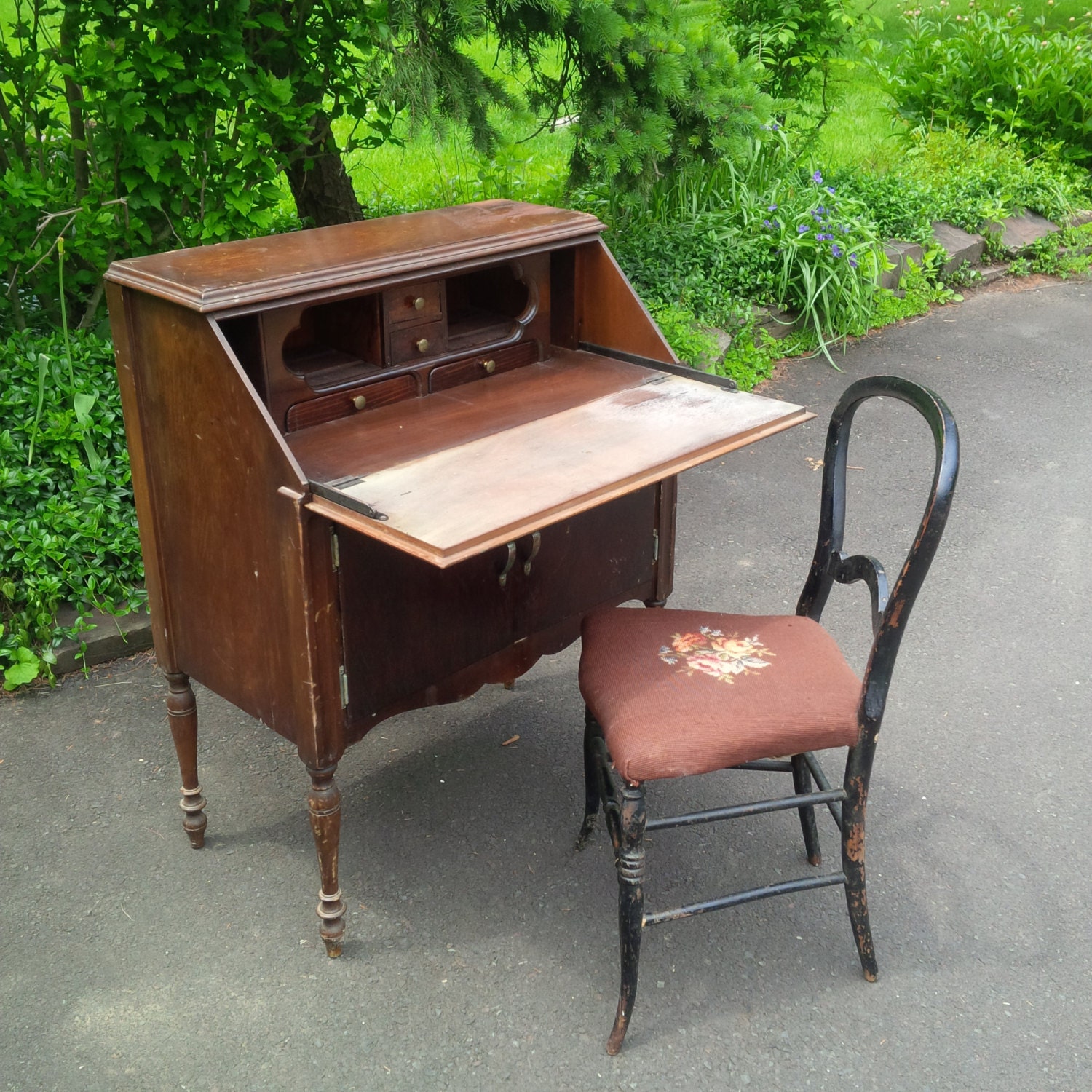 Reserved / DESK Antique Farmhouse Writing Desk Vintage Rustic