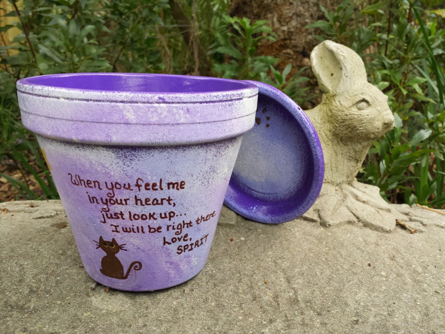 Pet Memorial Gifts Painted Flower Pots by HappyMooseGardenArt