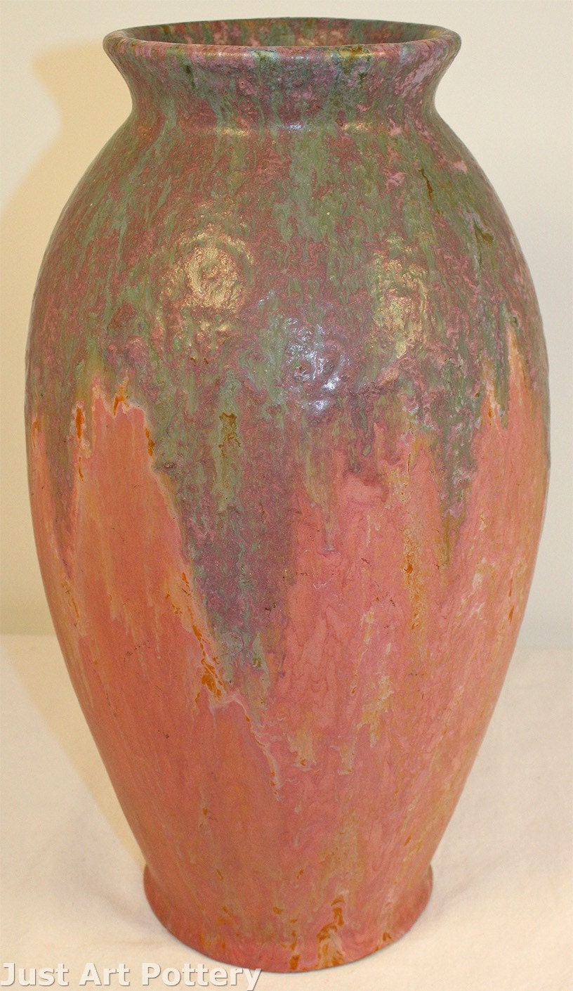 Roseville Pottery Carnelian II Red Large Vase by JustArtPottery