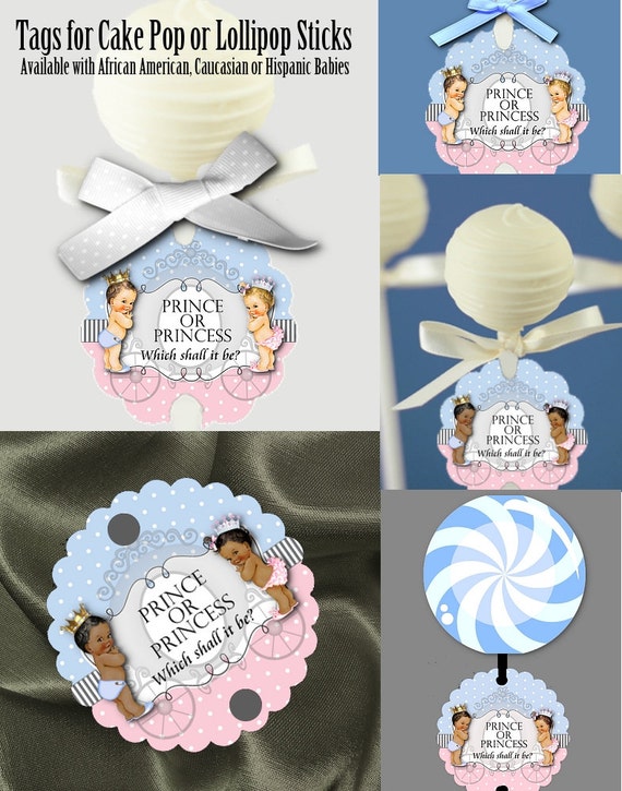 12 Cake Pop Tags Lollipop Sucker Tags Gender Reveal Party Baby 