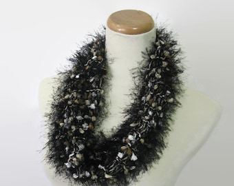Sale Knit Cowl, Black Scarf, Fashion Scarf, Knit Scarf, Scarf, Womens Scarf, Spring Scarf, Gift For Her, Fashion Accessory