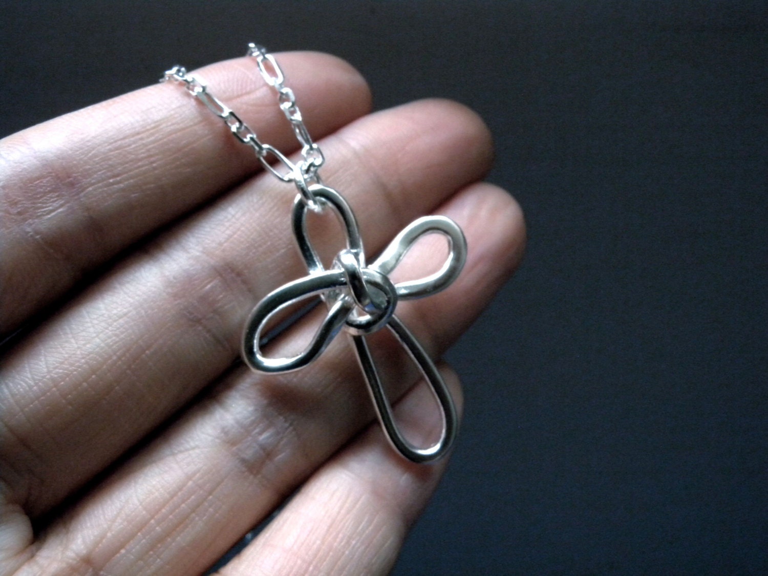 Elegant womens cross necklace silver cross by KristianJessie