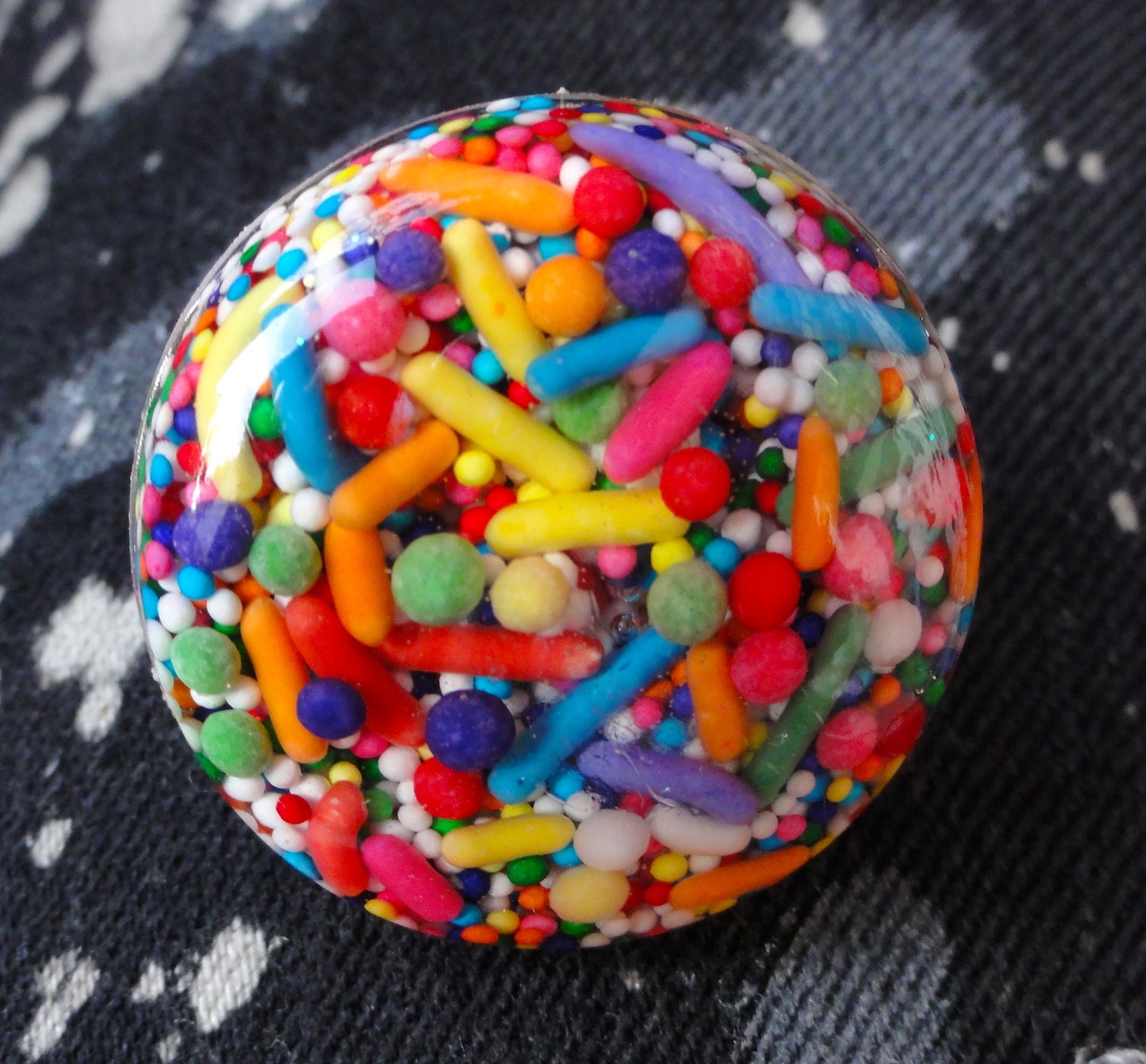 Rainbow Candy Sprinkles Big Resin Ring Cupcake Sprinkles
