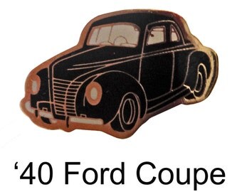 1940 FORD COUPE vintage lapel enamel pinback tie hat pin
