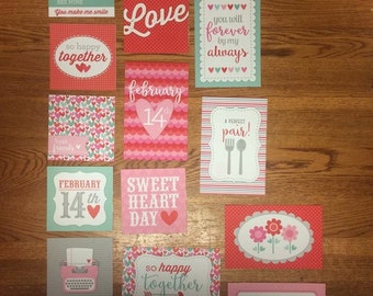 Doodlebug VALENTINE'S DAY project life cards - set of 15