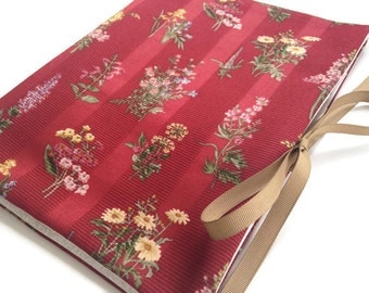 Circular Knitting Needle Case Red Floral Fabric Twelve Pockets Organizer Knit Needle Storage Multiple Pocket Case Book Fold Case