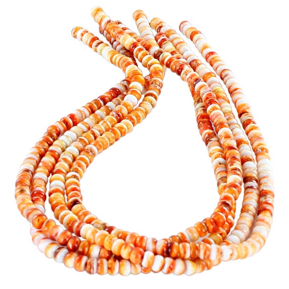 Orange SPINY OYSTER BEADS Rondelles 6mm 16 New by NewWorldGems