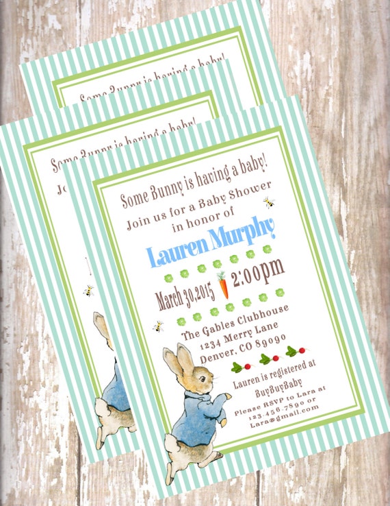 Peter Rabbit Baby Shower Invitations - New design Beatrix ...