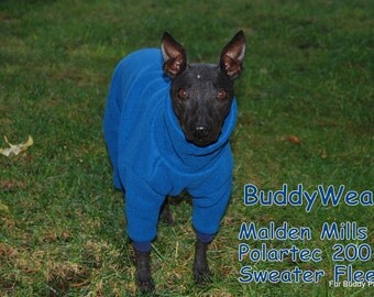 Polartec® 200 Sweater Fleece Winter Body Suit for Italian Greyhounds, American Hairless, and all small dogs.