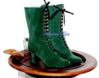 womens emerald green boots