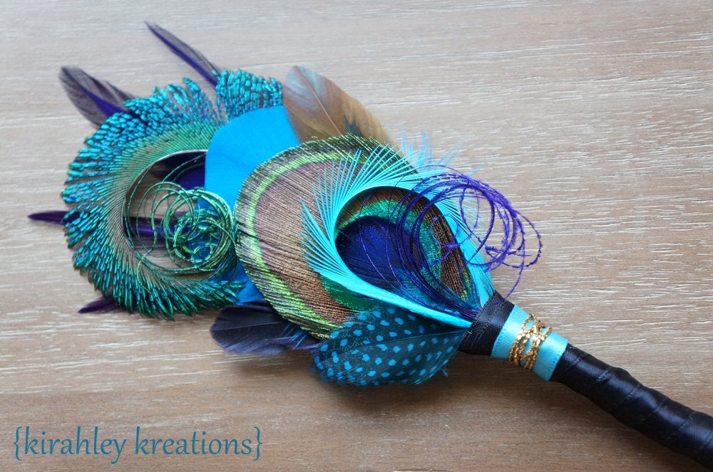 Peacock Feather Smudge Wand Smudge Fan Ceremonial