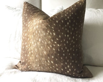Deer Pillow Cover - Antelope Pillow - Printed Pillow Cover - Tan Pillow - Animal Print Pillow - Decorative Pillow - Designer Pillow - Throw