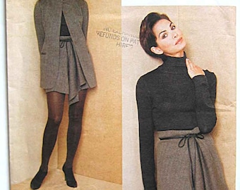 DKNY Misses' Jacket and Wrap Skirt Vogue 1673 Sewing Pattern UNCUT Sizes 8-10-12 Donna Karan