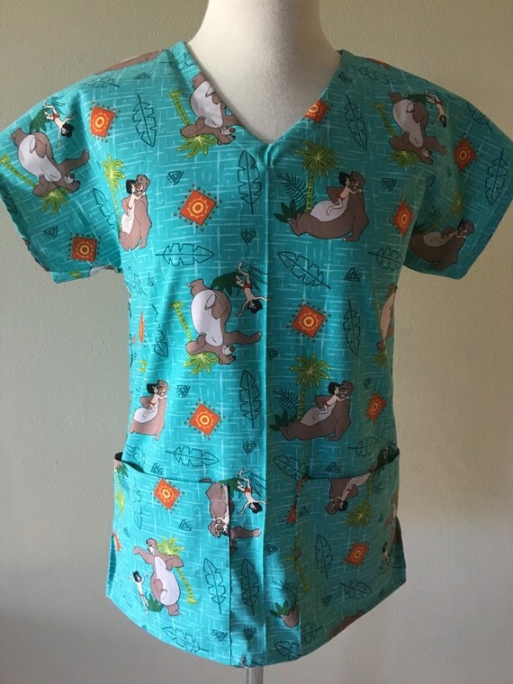jungle book scrub top disney medical dental vet childcare