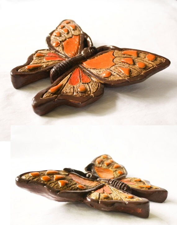Ceramic Butterfly Wall hanging from KleinDesignVintage on Etsy Studio