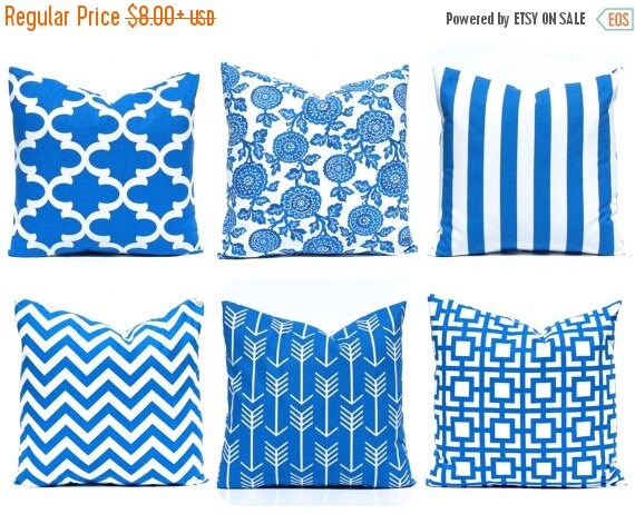 Sale Royal Blue Pillow Covers Royal Blue by CompanyTwentySix