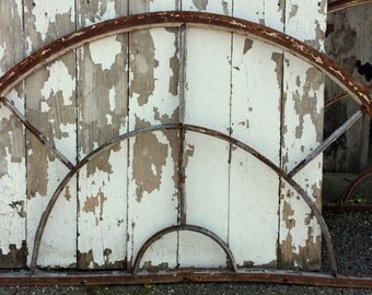 Large Antique Architectural Salvage Iron Window Transom, Architectural Iron , Antique Wall Decor, Arch, Door, Iron Window, Iron Gate