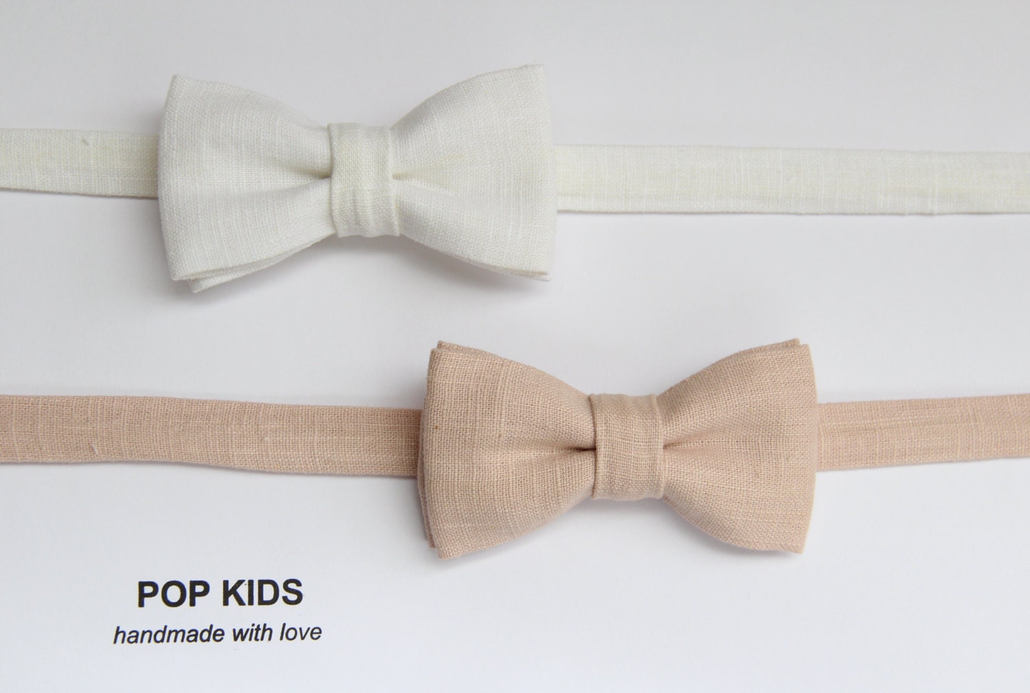 White linen bow tie for baby's and boys baptism white by PopKidsnl
