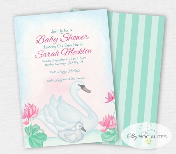 Swan Baby Shower Invitations 4