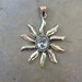 Sterling Silver Sun Pendant, 1 pendant, 45mm