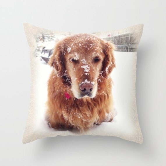 golden retriever pillow christmas