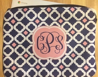 Personalized Laptop Sleeve, Monogram Laptop Case - MacBook Sleeve- Choose Colors