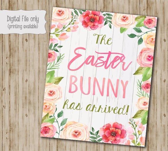 8x10 Easter Floral Printable Easter Wall Art Chalkboard
