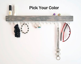 Jewelry Organizer Wall -Jewelry Holder - Jewelry Storage - Necklace holder- Modern - Minimalist - Wood