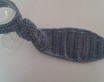 Baby Boy Crocheted Newborn Jean Blue Tie Photography Prop/Bow Tie