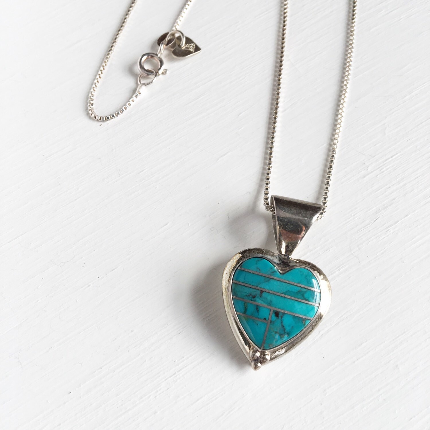 Desert Rose Trading Jay King Sterling Turquoise Heart Pendant