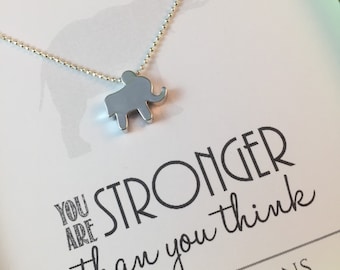 Elephant Friendship Necklace, Elephant Necklace, Elephant Jewelry, Strength Necklace, Gift Best Friend