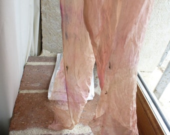 Rose Pink & Coffee Dye - Chiffon Silk Georgette - Hand dyed Silk - Inspiration for a New Season -