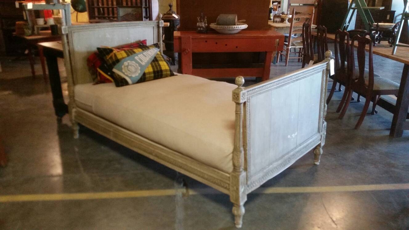 Early 1800s French Bed With Original Paint And New French