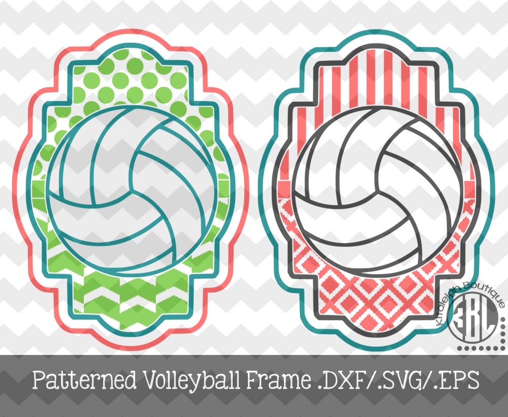 Download Volleyball Patterned Frame design INSTANT DOWNLOAD in dxf ...