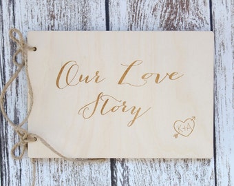 Our Love Story Photo Album Rustic Bridal Shower Gift Custom Photo Album Rustic Wedding Gift Photo Album #DownInTheBoondocks