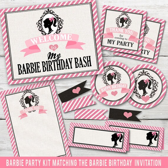 Vintage Barbie Birthday Party PRINTABLE Barbie by partymonkey