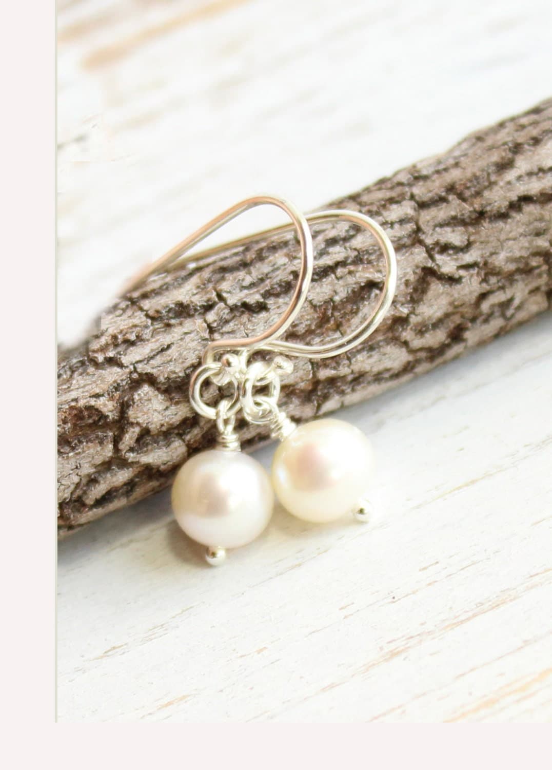 Sterling Silver French Hook and Freshwater Pearl Earrings