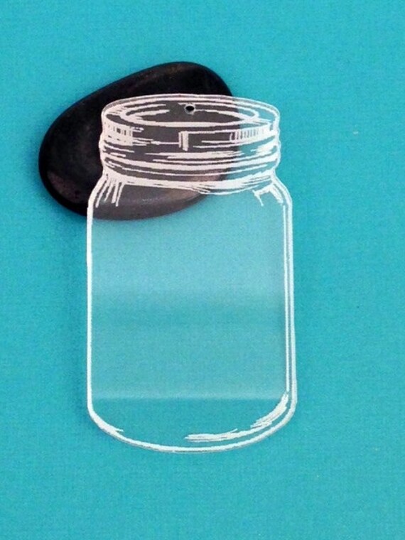 25 Clear MASON JAR Acrylic keychain blanks shapes Laser Cut