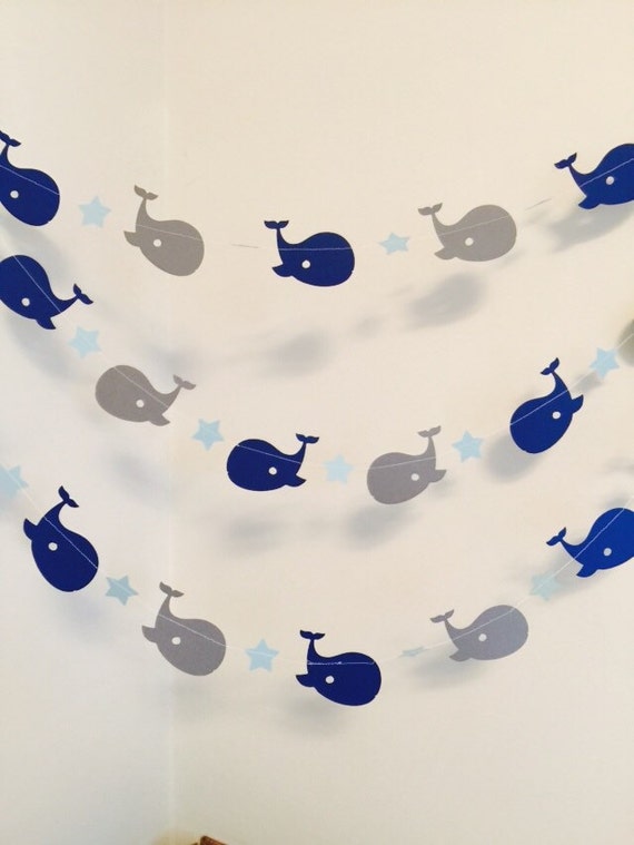 Whale Baby Shower Whale Birthday Decorations Navy Blue amp Gray Whale 
