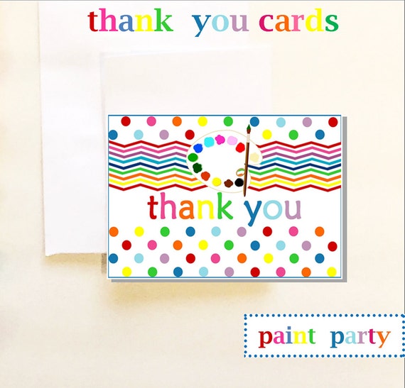 PAINTING Party Thank You CARDS ~ Printable Instant Download Il_570xn