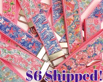 Lilly Pulitzer Inspired Key Fob / Lilly Pulitzer Key Chain / Lilly Pulitzer Key Holder / Lilly Pulitzer Preppy Key holder