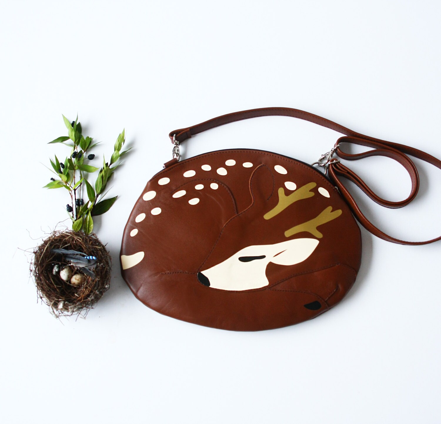 Sleeping Deer Bag Deer Purse Sleeping Reindeer Bag
