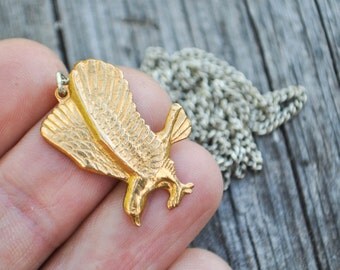 NOS Vintage brass necklace pendant.