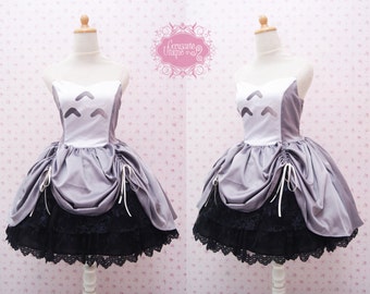 Lovely Totoro Sleeveless Dress With Adjustable Black Brocade Skirt - Totoro Birthday Dress - Totoro Costume - Custom in your size